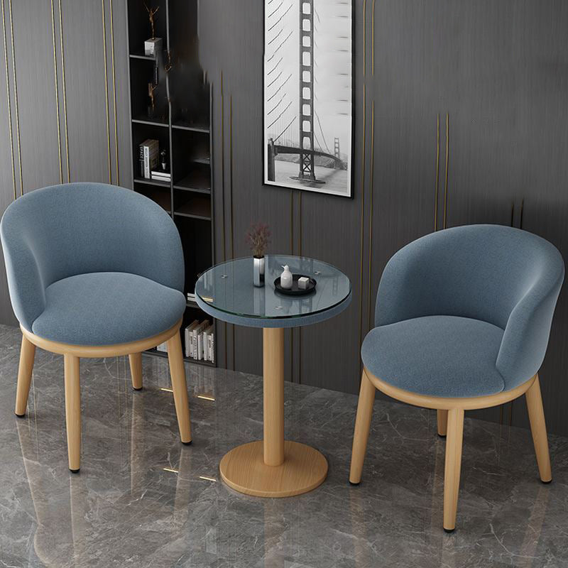 Silla de comedor moderna de metal, sillas de comedor tapizadas sin brazos para uso en restaurantes
