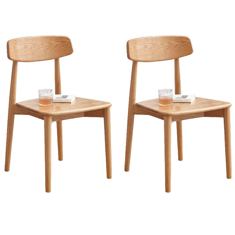 Silla lateral de comedor con respaldo abierto de diseño contemporáneo, sillas sin brazos con patas de madera