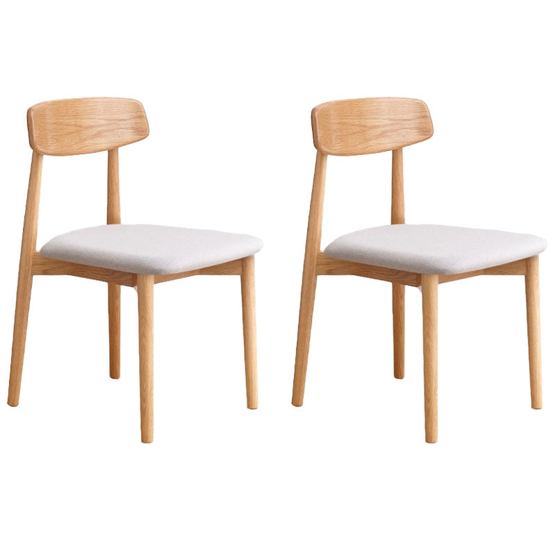Contemporary Design Open Back Dining Side Chair Armless Chairs with Wood Legs