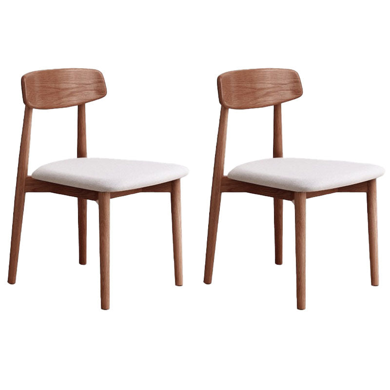 Contemporary Design Open Back Dining Side Chair Armless Chairs with Wood Legs