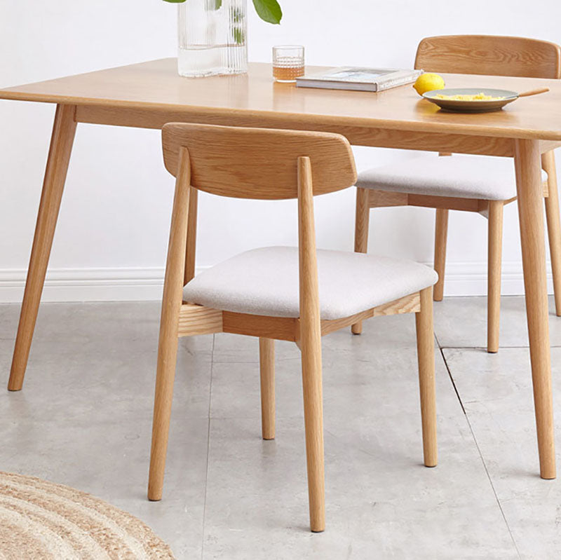 Silla lateral de comedor con respaldo abierto de diseño contemporáneo, sillas sin brazos con patas de madera