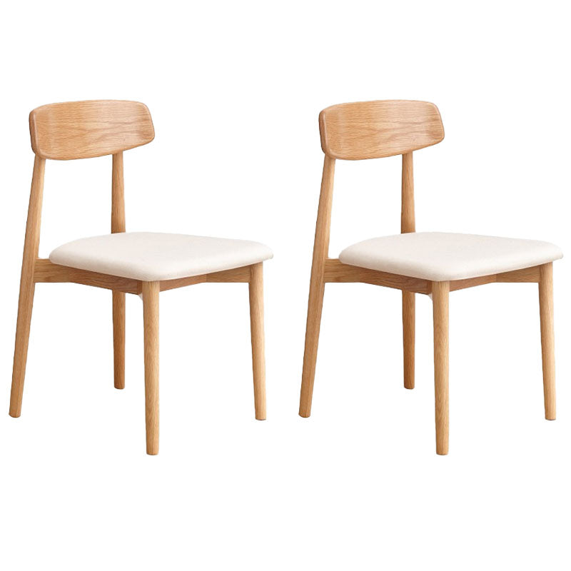 Contemporary Design Open Back Dining Side Chair Armless Chairs with Wood Legs