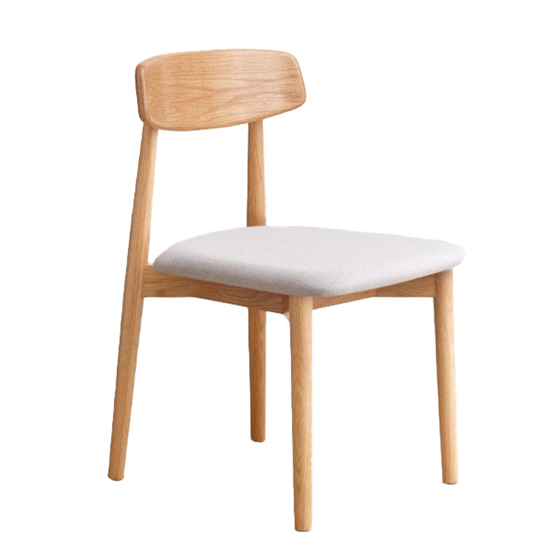 Silla lateral de comedor con respaldo abierto de diseño contemporáneo, sillas sin brazos con patas de madera