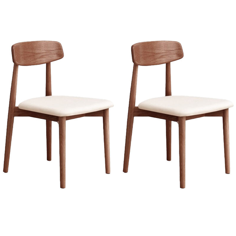 Contemporary Design Open Back Dining Side Chair Armless Chairs with Wood Legs