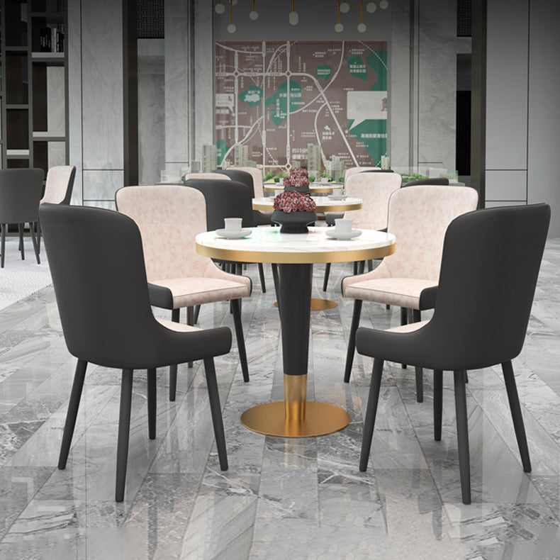 1/2/3/4/5 Pcs Metal Modern Dining Set with Round Dining Table Dinette Set