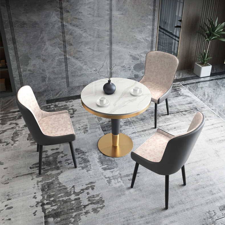 1/2/3/4/5 Pcs Metal Modern Dining Set with Round Dining Table Dinette Set