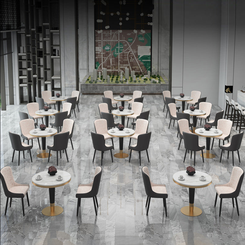 1/2/3/4/5 Pcs Metal Modern Dining Set with Round Dining Table Dinette Set