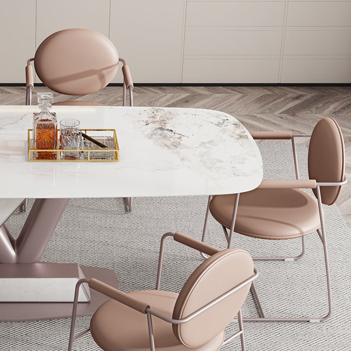 Luxury 1/4/5/7 Pieces Rectangle Dining Set Sintered Stone Dining Table Set for Kitchen