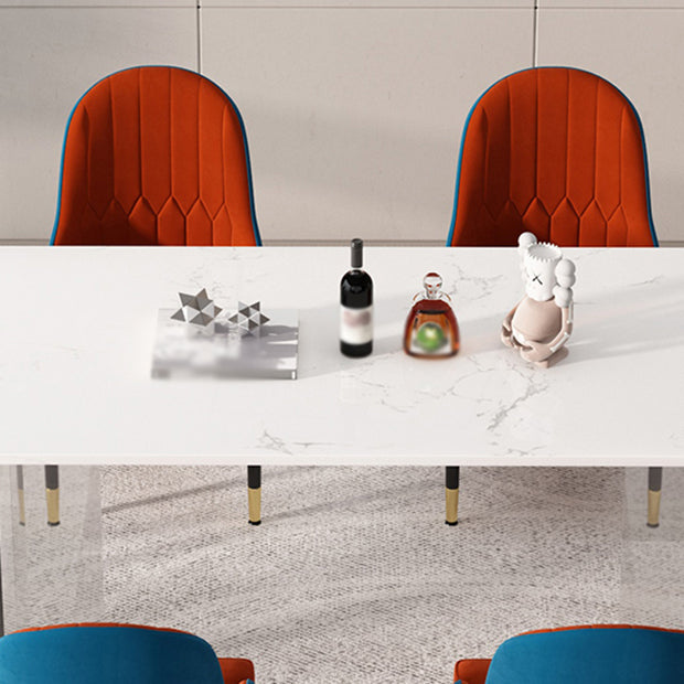 1/2/5/7 Pieces Modern Dining Set with Rectangle Table and Red Chairs Dinette Set