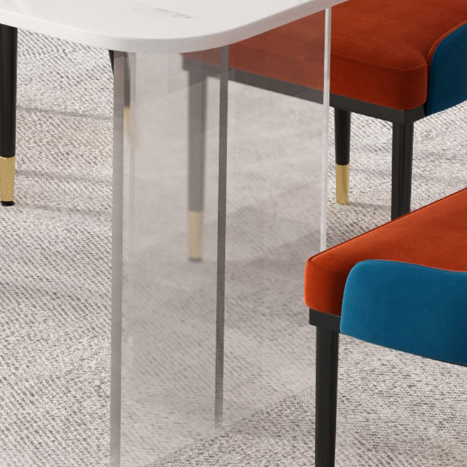 1/2/5/7 Pieces Modern Dining Set with Rectangle Table and Red Chairs Dinette Set