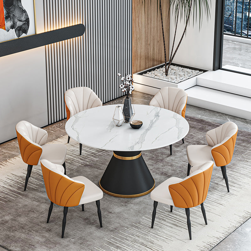1/2/7/9 Pcs Metal Modern Dining Room Set with Round Indoor Table Dining Set