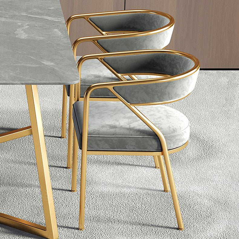 1/4/5/7 PCS Juego de comedor escandinavo de metal con juego de comedor de mesa rectángulo