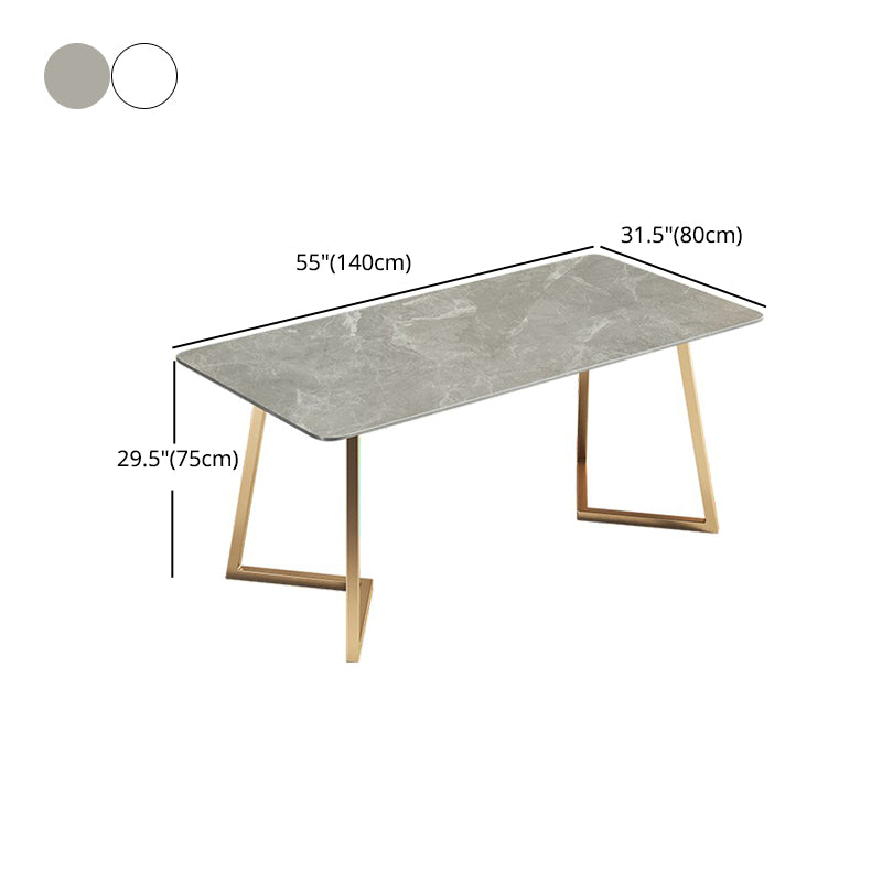 1/4/5/7 PCS Juego de comedor escandinavo de metal con juego de comedor de mesa rectángulo