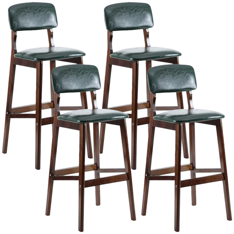 Taburete moderno sin brazos para mostrador, taburete de bar de café de madera con pedal y cojín