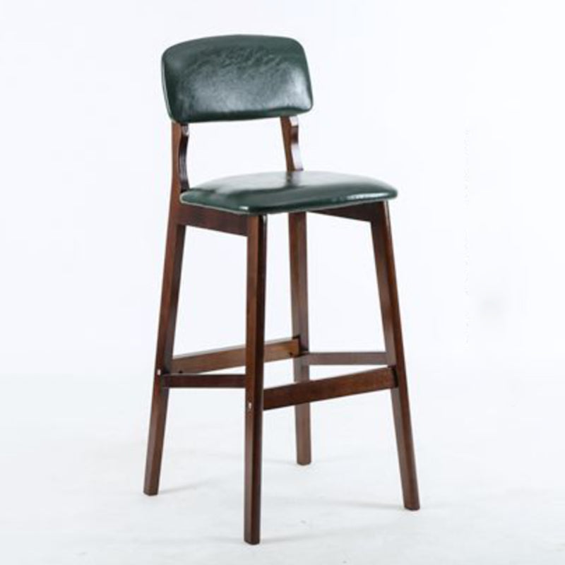 Taburete moderno sin brazos para mostrador, taburete de bar de café de madera con pedal y cojín