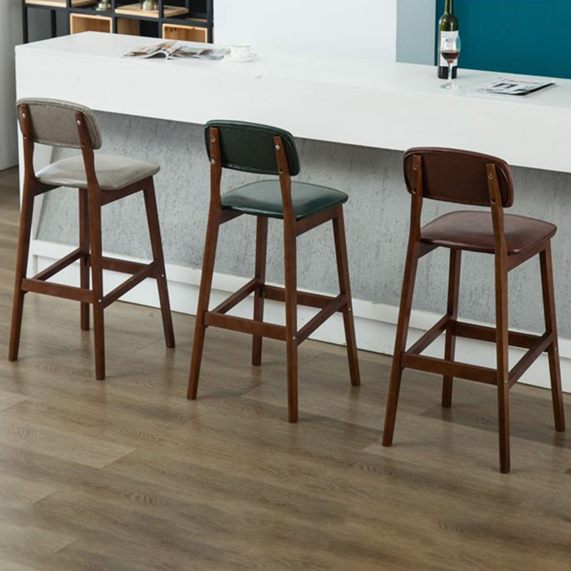 Taburete moderno sin brazos para mostrador, taburete de bar de café de madera con pedal y cojín