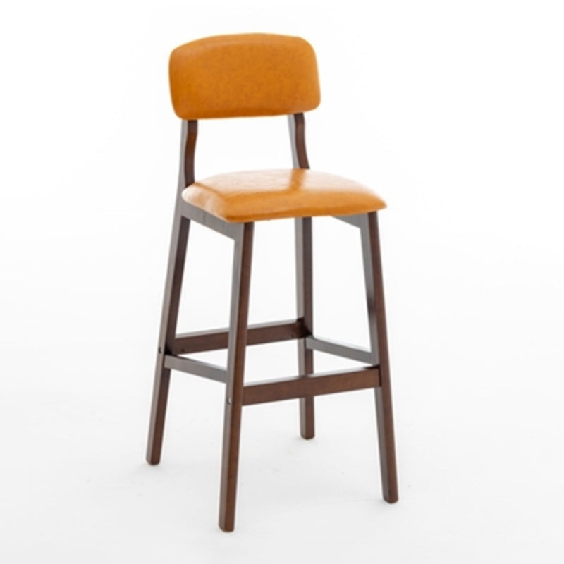 Moderner Tresenhocker ohne Rückenlehne, Holz-Café-Barhocker mit Pedal und Kissen