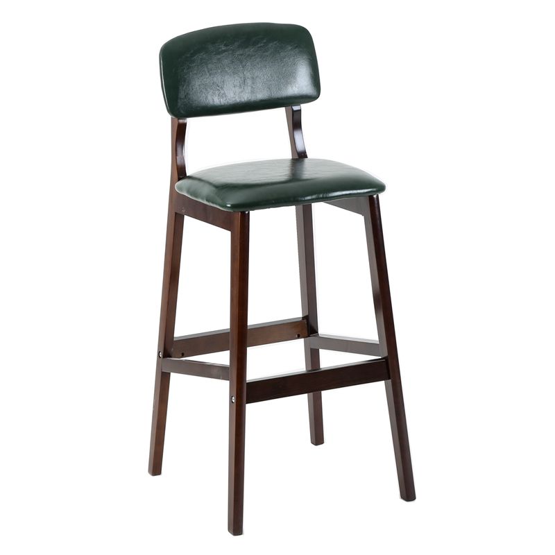 Taburete moderno sin brazos para mostrador, taburete de bar de café de madera con pedal y cojín