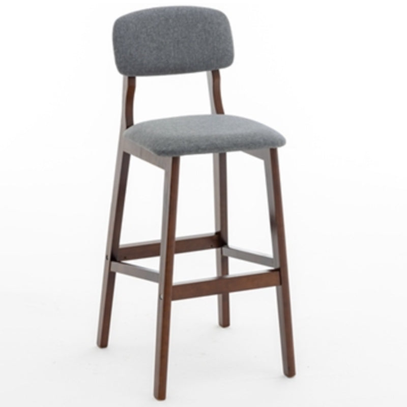 Taburete moderno sin brazos para mostrador, taburete de bar de café de madera con pedal y cojín