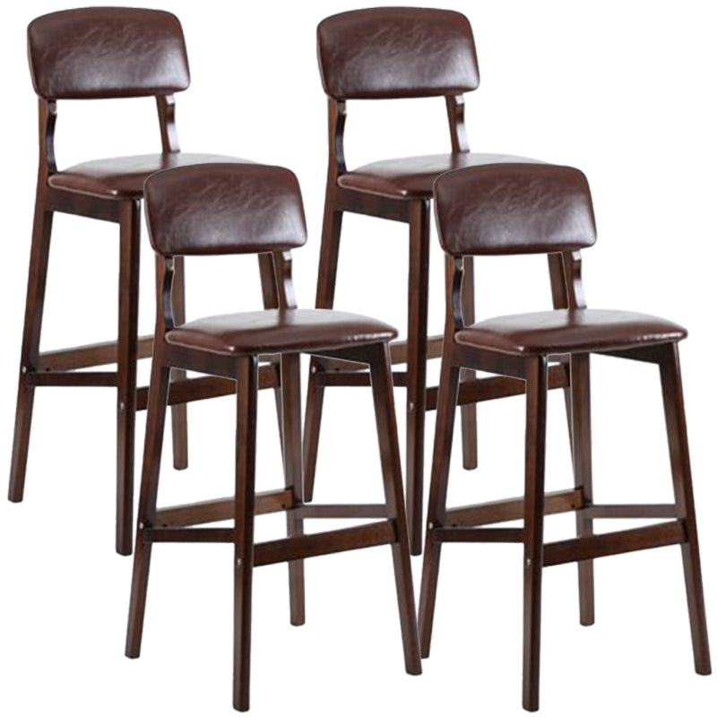 Taburete moderno sin brazos para mostrador, taburete de bar de café de madera con pedal y cojín