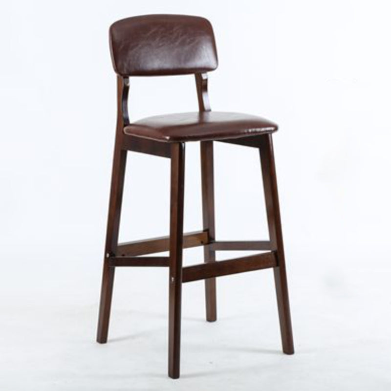 Taburete moderno sin brazos para mostrador, taburete de bar de café de madera con pedal y cojín