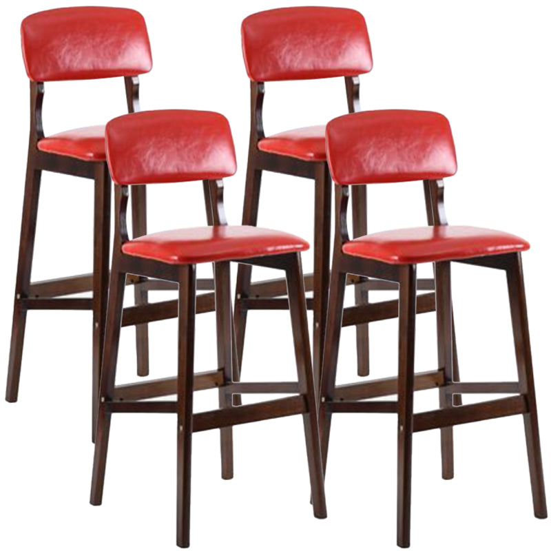 Taburete moderno sin brazos para mostrador, taburete de bar de café de madera con pedal y cojín