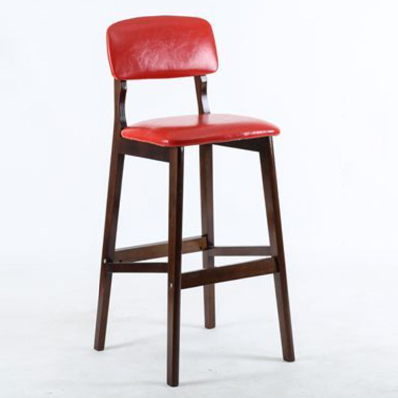 Taburete moderno sin brazos para mostrador, taburete de bar de café de madera con pedal y cojín