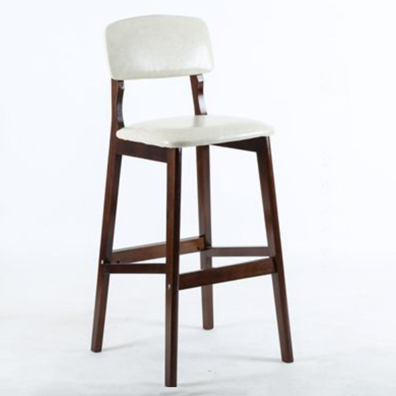 Taburete moderno sin brazos para mostrador, taburete de bar de café de madera con pedal y cojín