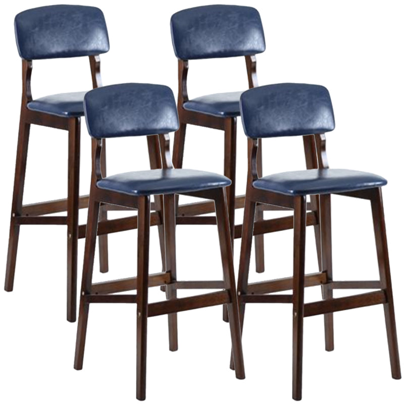 Taburete moderno sin brazos para mostrador, taburete de bar de café de madera con pedal y cojín