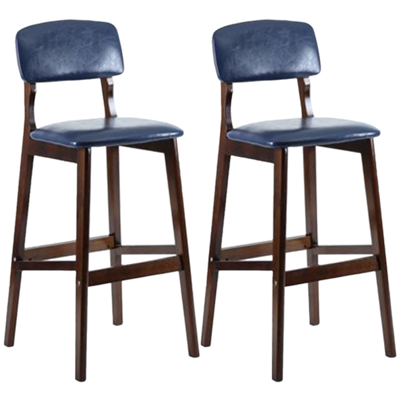 Taburete moderno sin brazos para mostrador, taburete de bar de café de madera con pedal y cojín