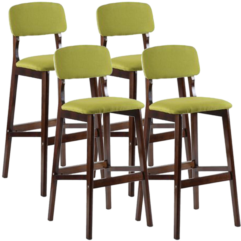 Taburete moderno sin brazos para mostrador, taburete de bar de café de madera con pedal y cojín