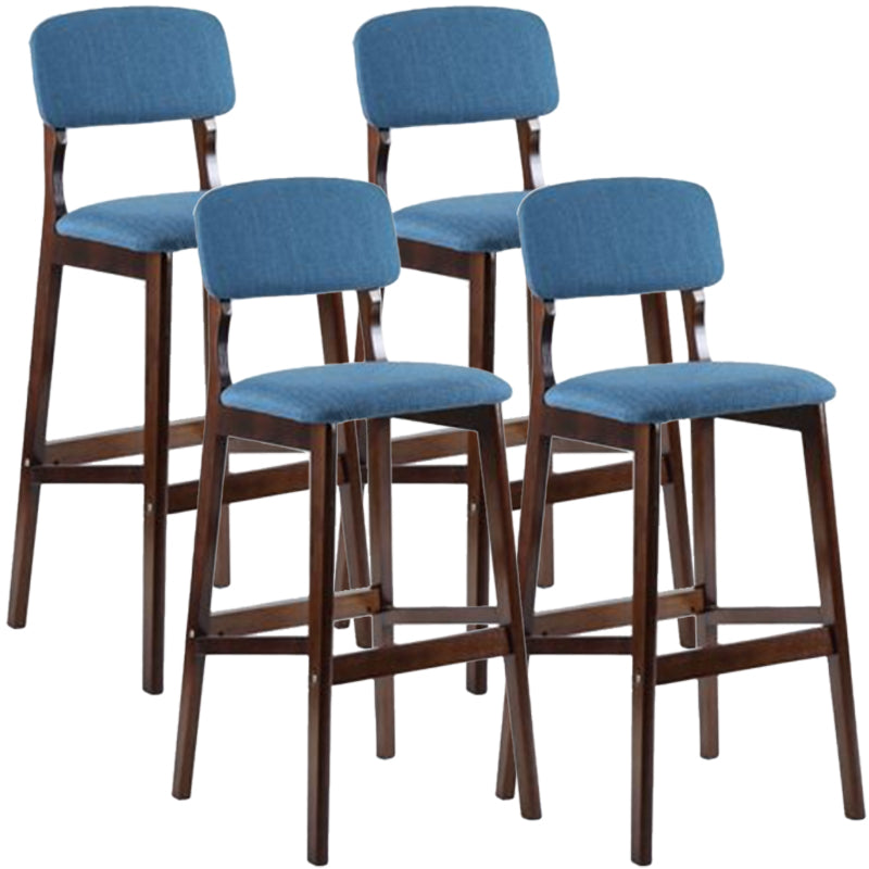 Taburete moderno sin brazos para mostrador, taburete de bar de café de madera con pedal y cojín
