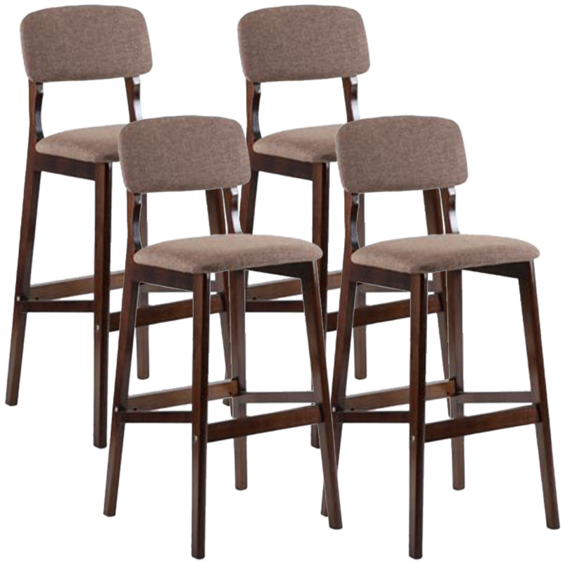 Taburete moderno sin brazos para mostrador, taburete de bar de café de madera con pedal y cojín