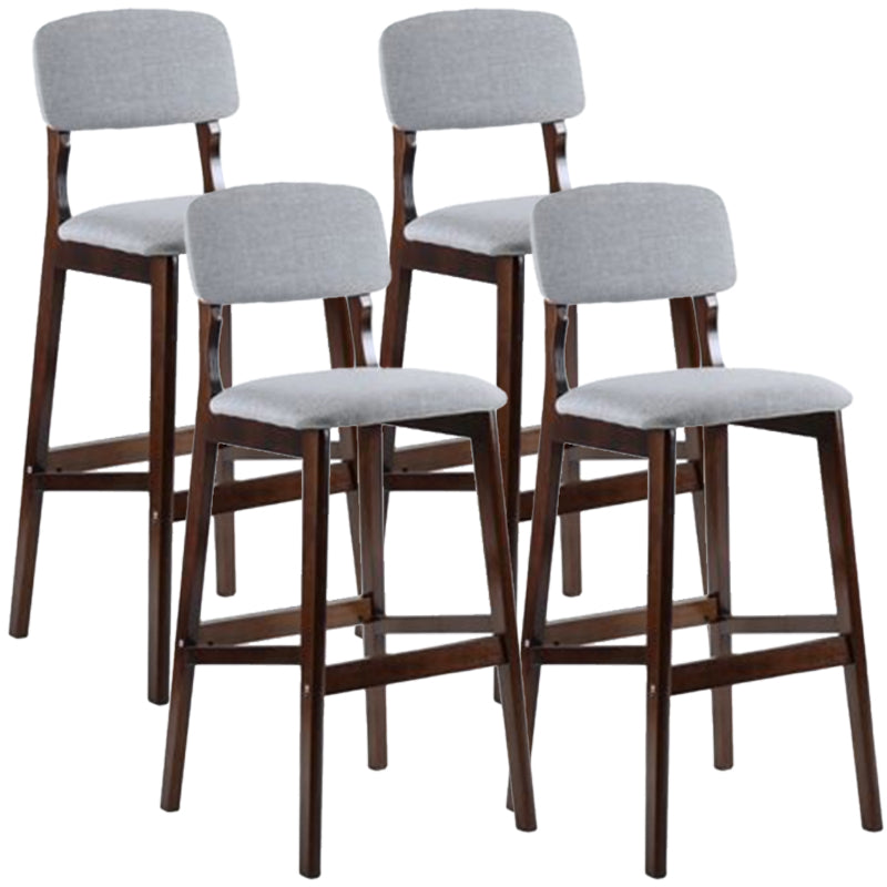 Taburete moderno sin brazos para mostrador, taburete de bar de café de madera con pedal y cojín