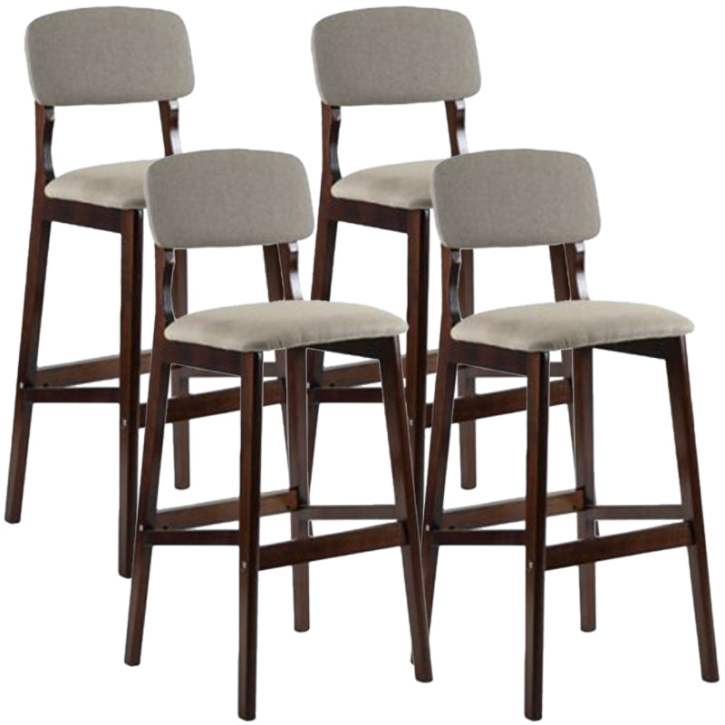 Taburete moderno sin brazos para mostrador, taburete de bar de café de madera con pedal y cojín