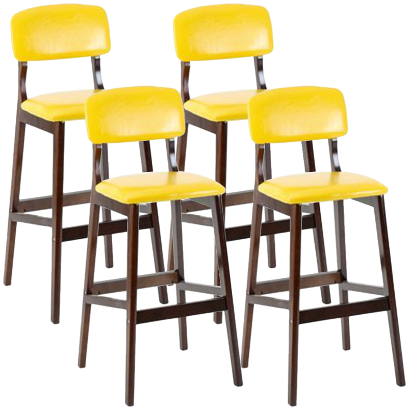 Taburete moderno sin brazos para mostrador, taburete de bar de café de madera con pedal y cojín