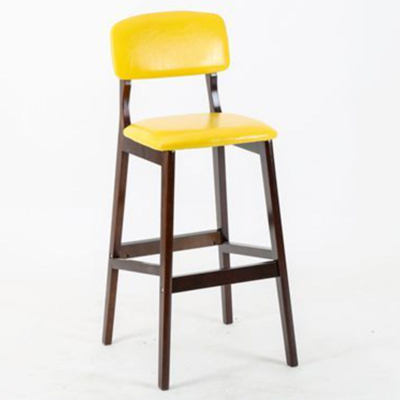 Taburete moderno sin brazos para mostrador, taburete de bar de café de madera con pedal y cojín