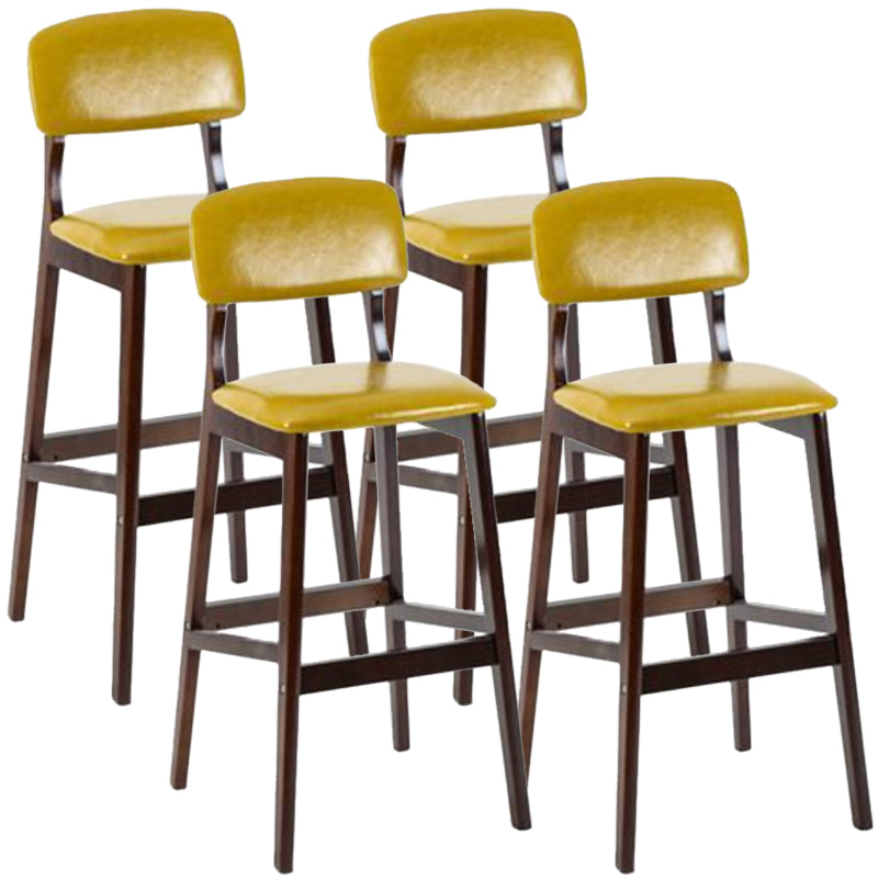 Taburete moderno sin brazos para mostrador, taburete de bar de café de madera con pedal y cojín