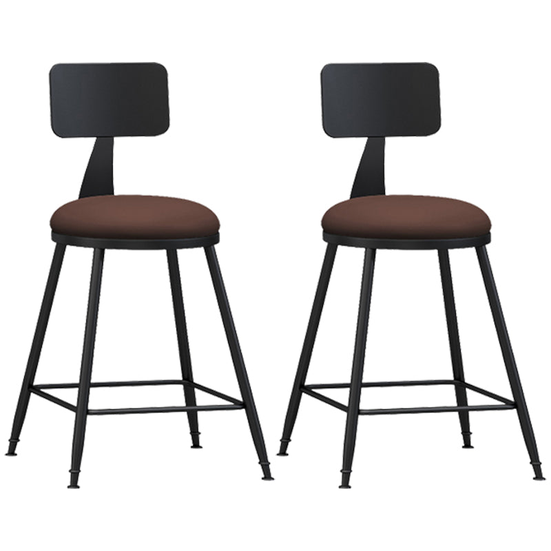 Taburete industrial sin brazos para mostrador, taburete de bar de hierro para cajero con cojín de cuero