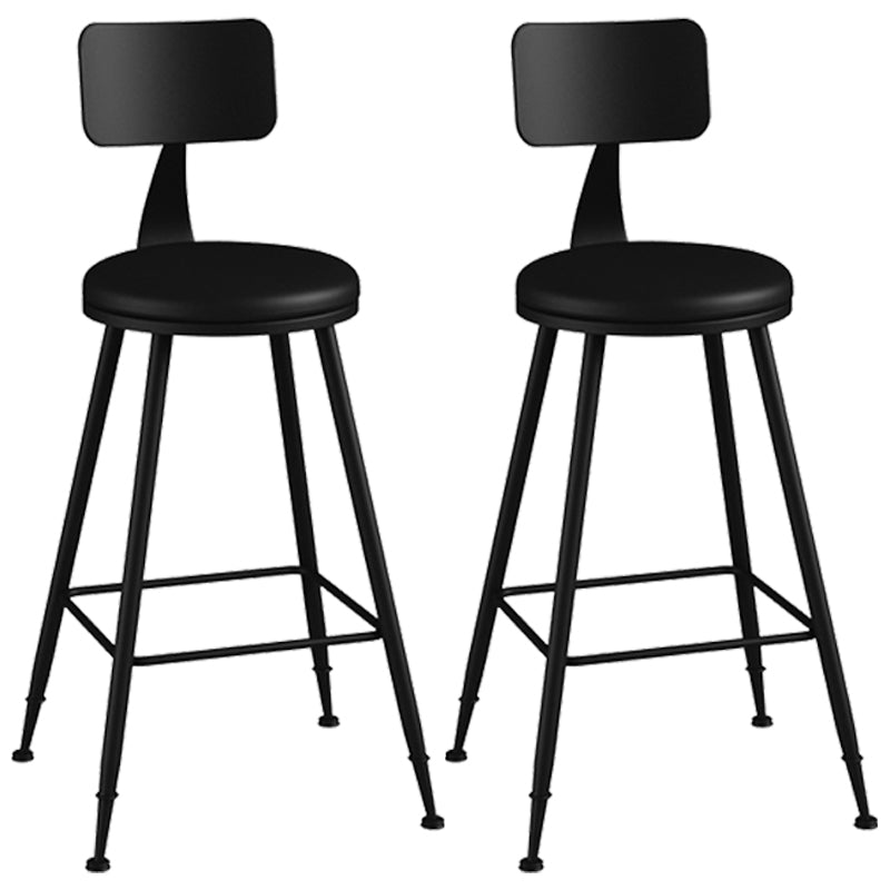 Taburete industrial sin brazos para mostrador, taburete de bar de hierro para cajero con cojín de cuero