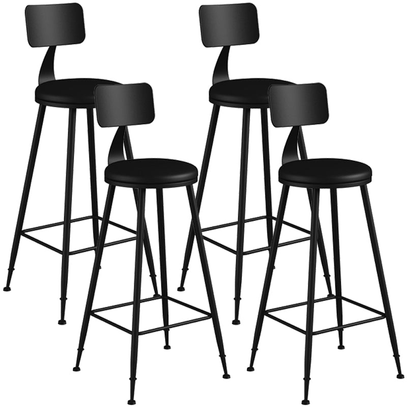 Taburete industrial sin brazos para mostrador, taburete de bar de hierro para cajero con cojín de cuero