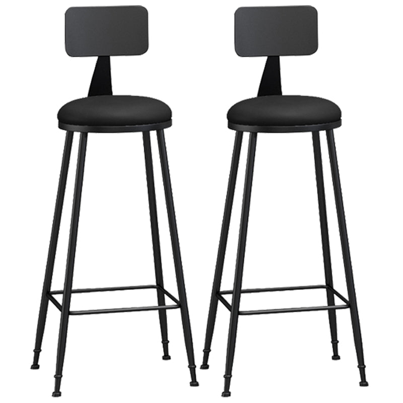 Taburete industrial sin brazos para mostrador, taburete de bar de hierro para cajero con cojín de cuero