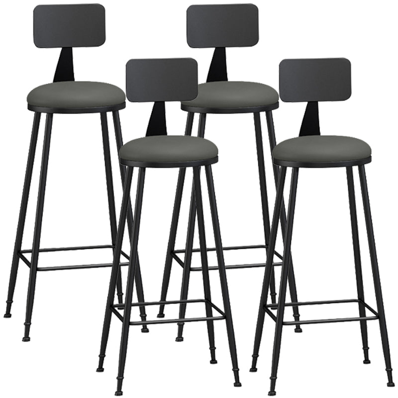 Taburete industrial sin brazos para mostrador, taburete de bar de hierro para cajero con cojín de cuero