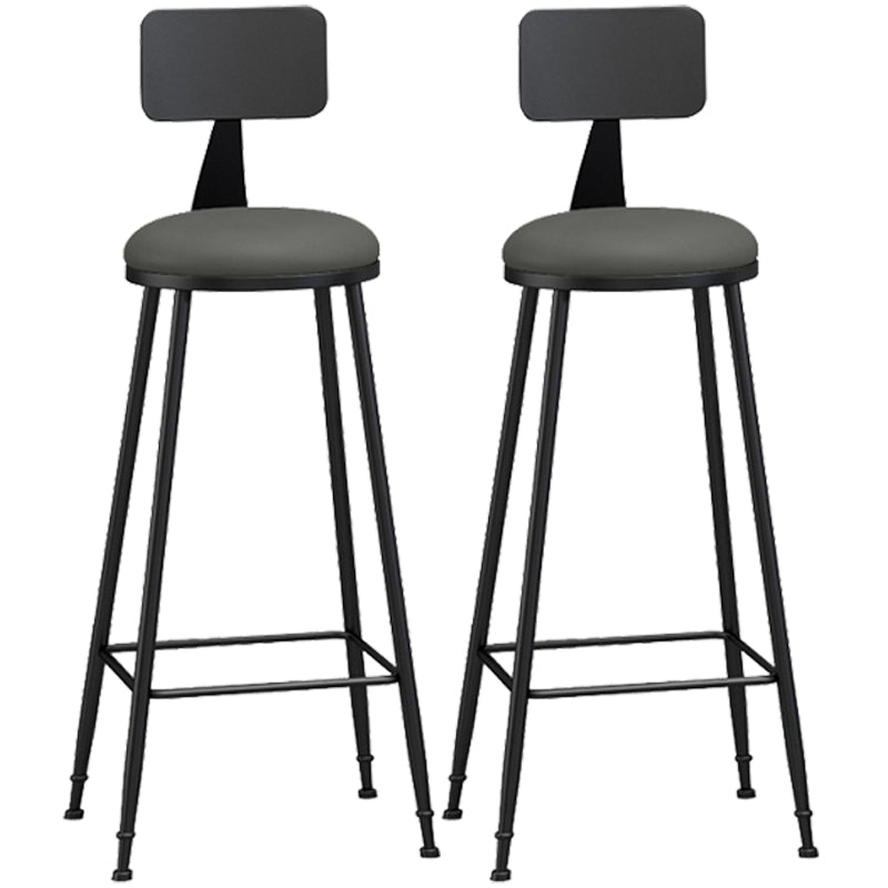 Taburete industrial sin brazos para mostrador, taburete de bar de hierro para cajero con cojín de cuero