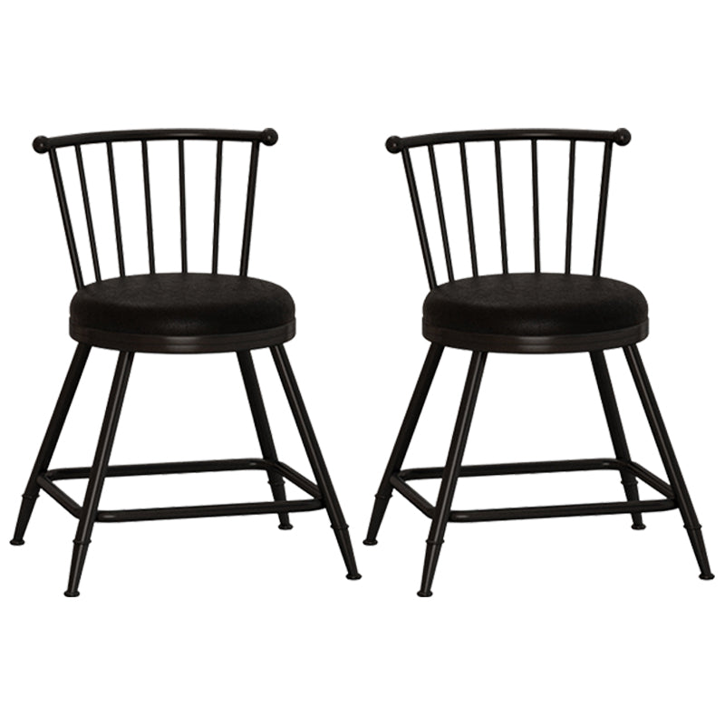 Taburete de bar moderno sin brazos con respaldo, taburete de acero para tienda de té con leche y cojín de cuero