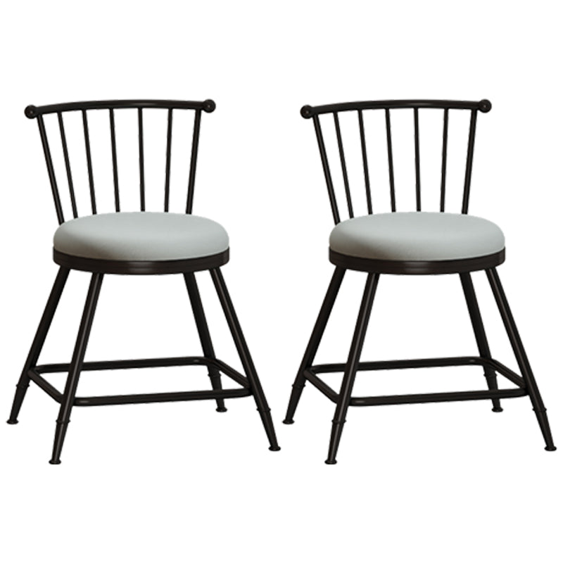 Taburete de bar moderno sin brazos con respaldo, taburete de acero para tienda de té con leche y cojín de cuero