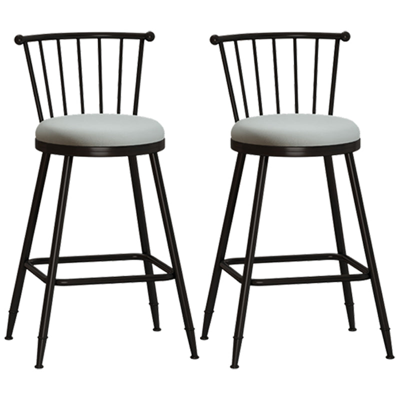 Taburete de bar moderno sin brazos con respaldo, taburete de acero para tienda de té con leche y cojín de cuero
