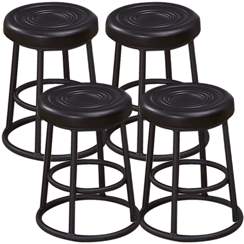 Industrial Armless Backless Counter Stool Steel Cashier Bar Stool with Pedal