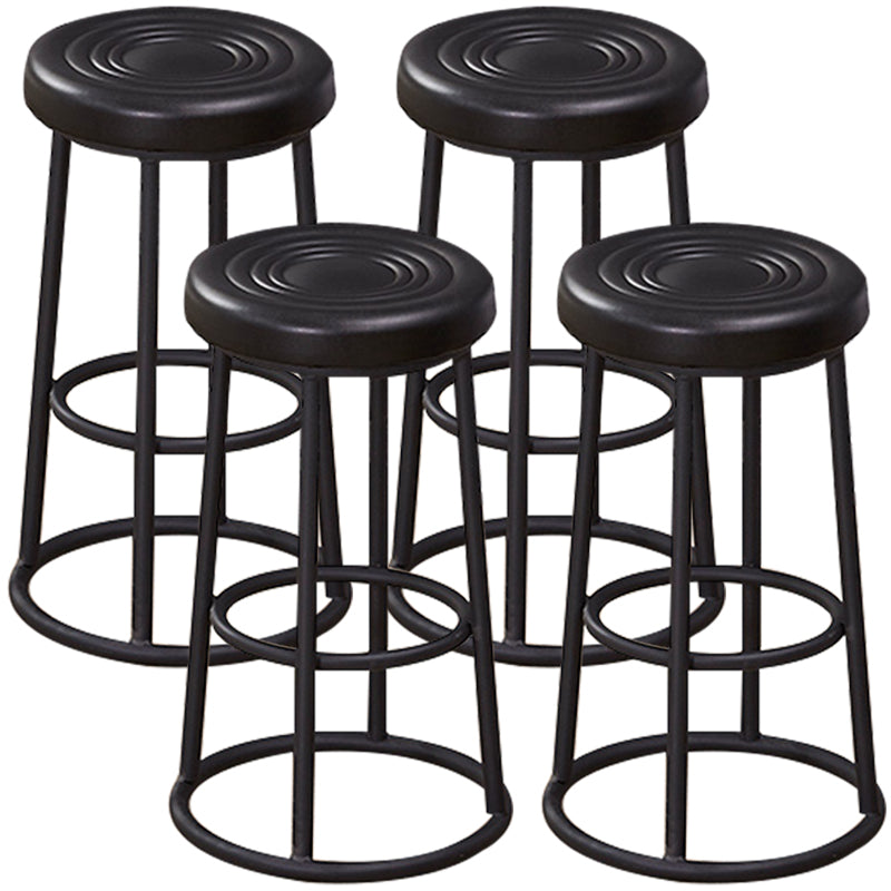 Industrial Armless Backless Counter Stool Steel Cashier Bar Stool with Pedal