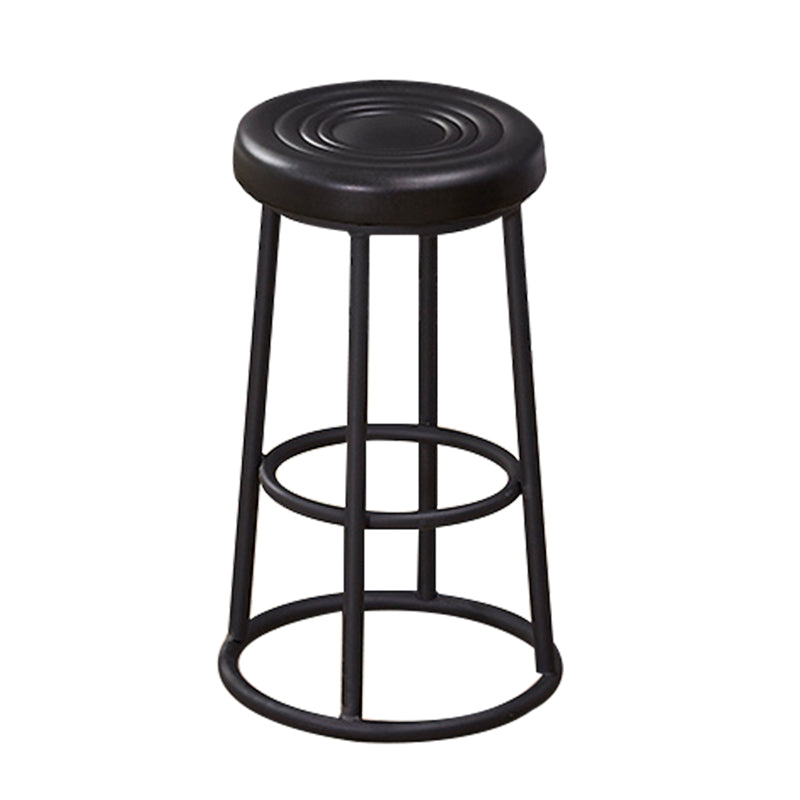 Industrial Armless Backless Counter Stool Steel Cashier Bar Stool with Pedal